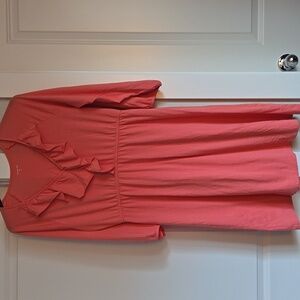 Garnet Hill Coral Ruffle Dress